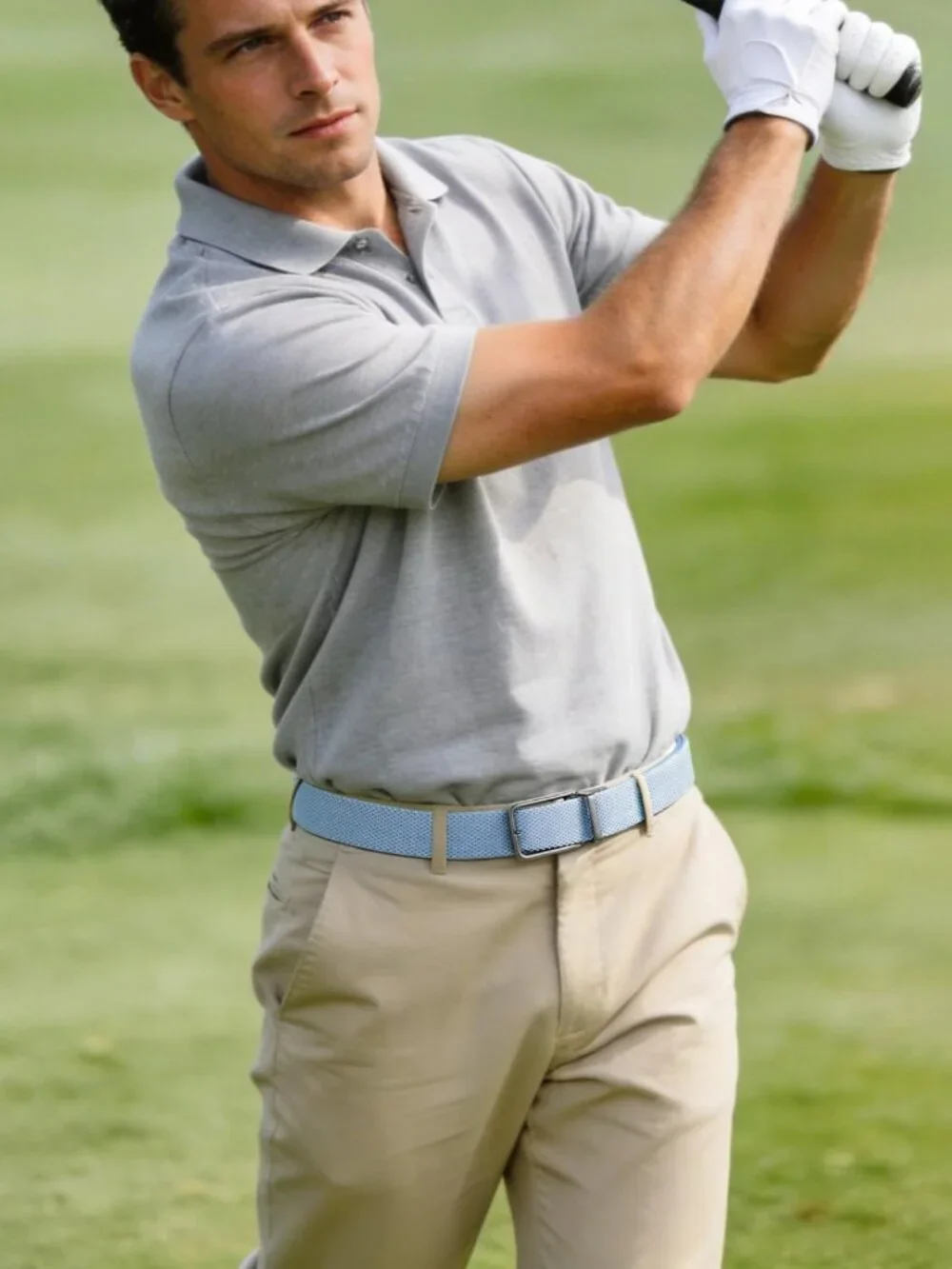 Reversible 2-in-1 Stretch Braided Golf Belt for Men, Holeless Elastic Web, 1.3
